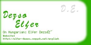 dezso elfer business card